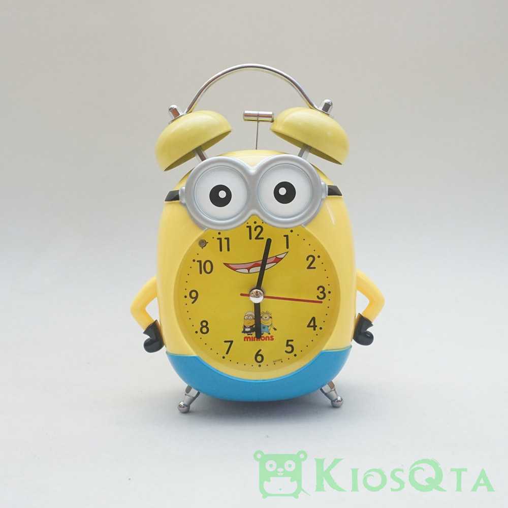 jam weker lonceng minion kuning tertawa