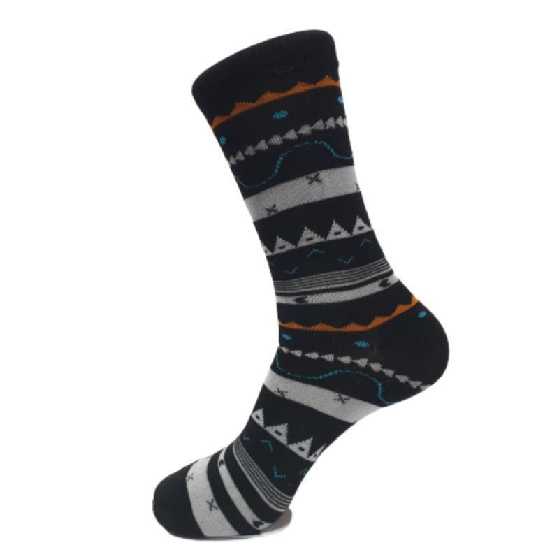 Kaos kaki motif Tribal - strip old Schooll black white hitam putih