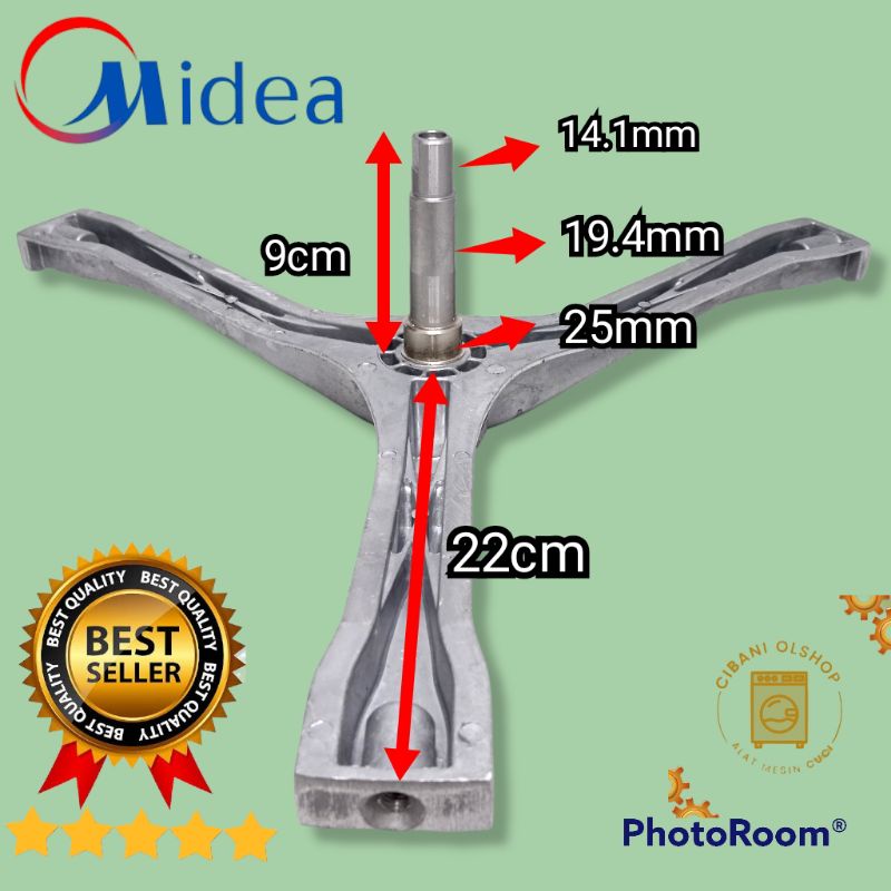 Baling Baling Drum Spider Segitiga Mesin Cuci Midea Mfs70-10302