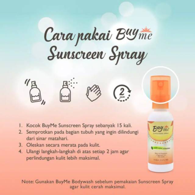 Whitening Buyme Sunscreen Spray Sunblock Mencerahkan Kulit Shopee Indonesia