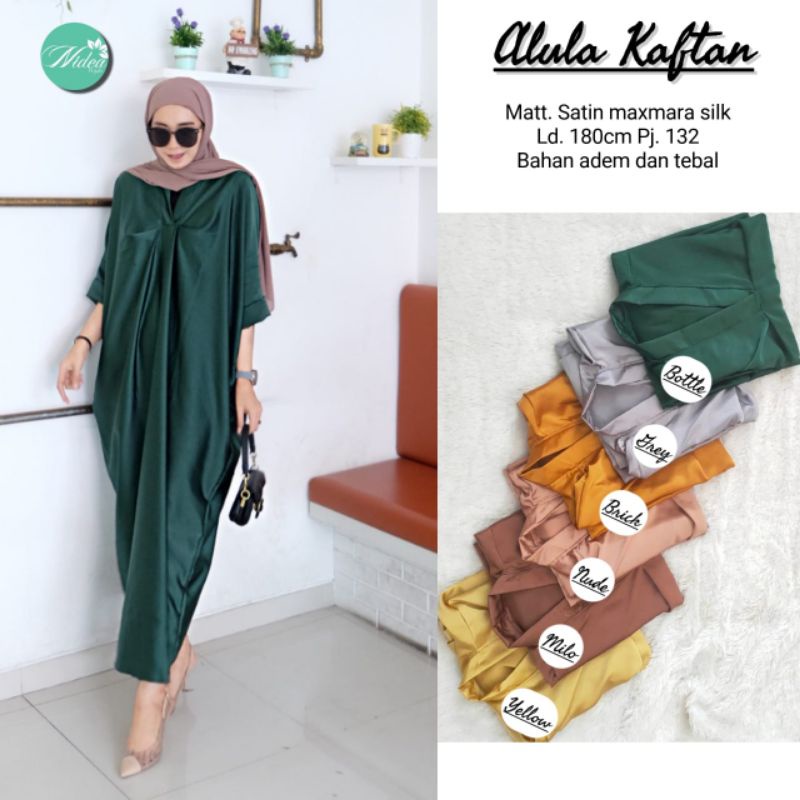 Abaya luxury Alula kaftan satin maxmara silk baham adem tebal nidea