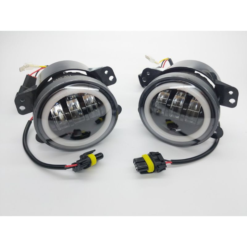 2pcs/sepasang LAMPU TEMBAK FOGLAMP JEEPRUBICON 3 LENSA LAMPU DAYMAKER MINI UK 4 INCH