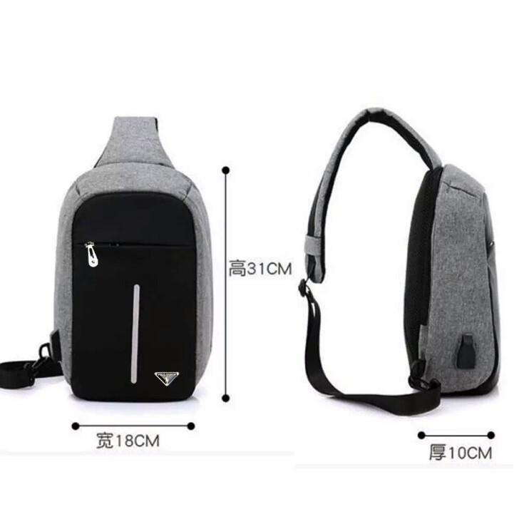 Polo power tas waisbag pria tas fashion pria original tas anti maling + usb portable