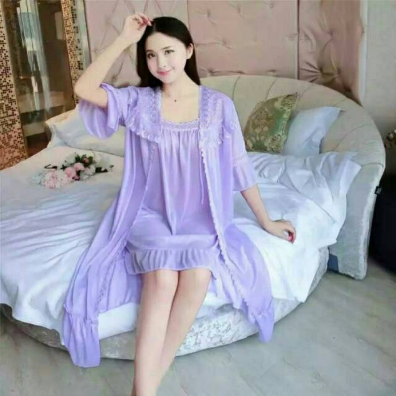 Kimono 2in1 import murah / kimono lingerie wanita import C04-C1