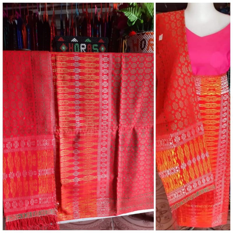 SONGKET TENUN TARUTUNG PENGANTIN MERAH CABE PIALA KOSONG TARUTUNG TUMTUMAN PENGANTIN