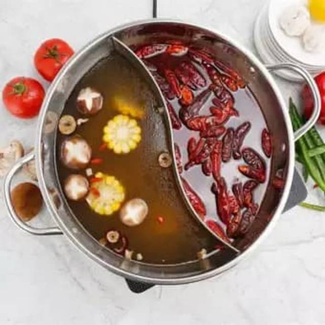 Suki pan sekat2/ panci sabu 28cm/ panci steamboat 28cm/ staninless steel/ panci serbaguna
