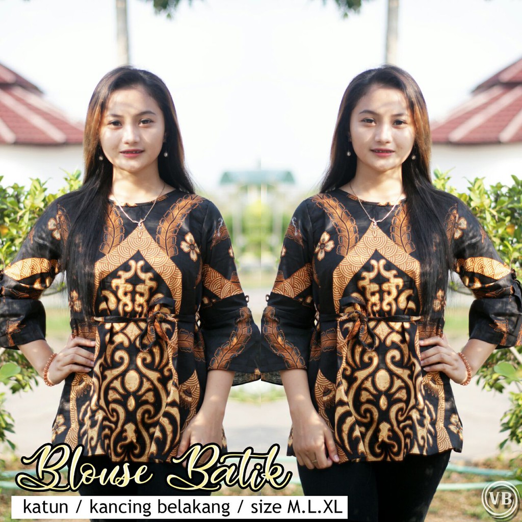 BK3 Atasan Lengan Pendek Risna Batik Blouse trompet HRB206 IPNU IPPNU 033