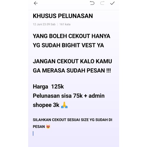 PELUNASNN BIGHIT VEST (BACA DEKSRIPSI)