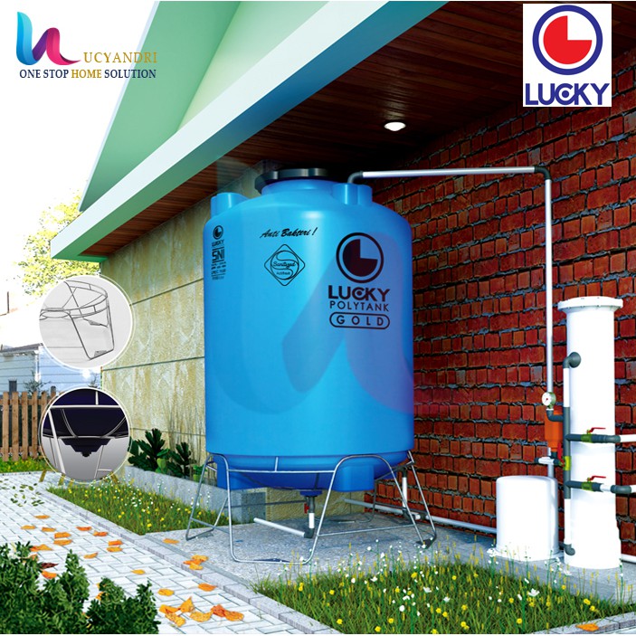 Tangki Air LUCKY POLYTANK E Clean 1110 Liter KAKI Tandon Toren
