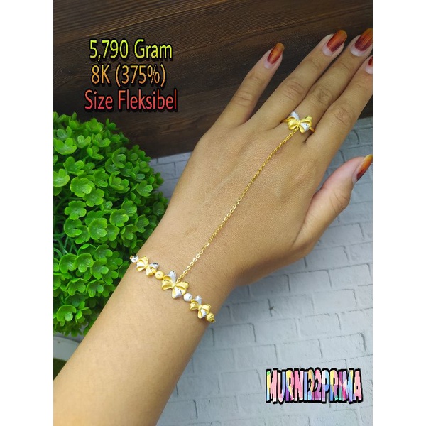 GELANG SETEL CINCIN DUBAY MODEL INDIA EMAS ASLI