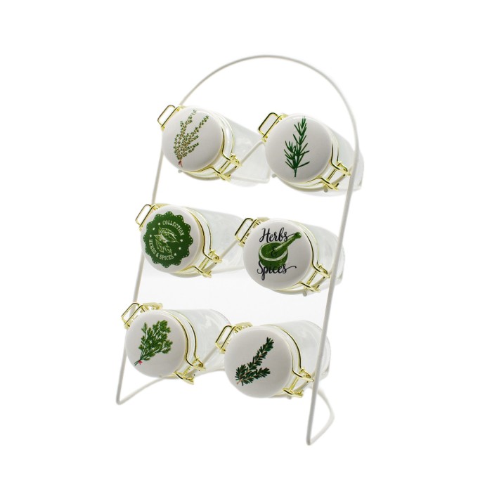 INFORMA - TOPLES / TEMPAT BUMBU - HELORA SPICE JAR WITH RACK SET OF 6