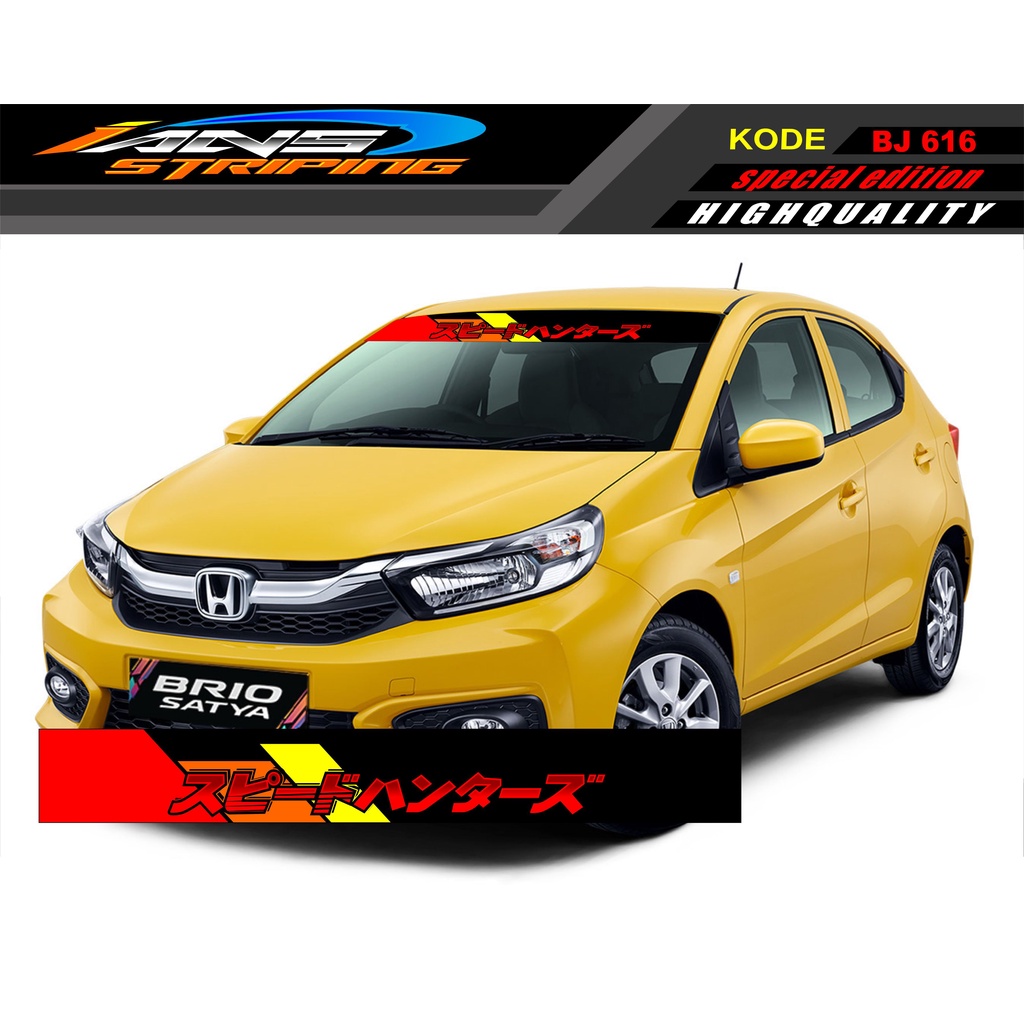 STICKER KACA DEPAN MOBIL JAZZ / BRIO / AGYA / AYLA / YARIS / MOBILIO / SEDAN BJ616