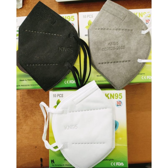Masker KN95 Onecare dan Chasa 5ply Free Box isi 10pcs | Warna Hitam, Abu, Putih