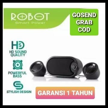Speaker Stereo Full Bass Robot Rs170 Support Komputer Laptop