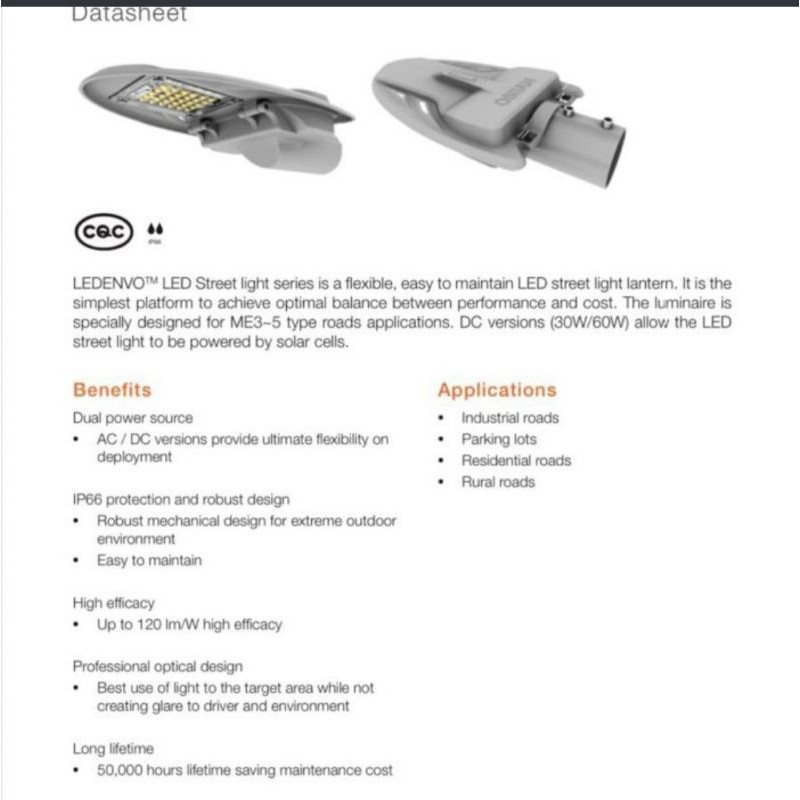 lampu jalan pju led osram ac220v volt 60w