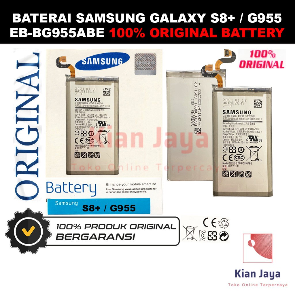 [Garansi 100% Ori] Baterai Samsung Galaxy S8+ G955 G955F EB-BG955ABE Batre Batrai Battery Hp S8 Plus Original