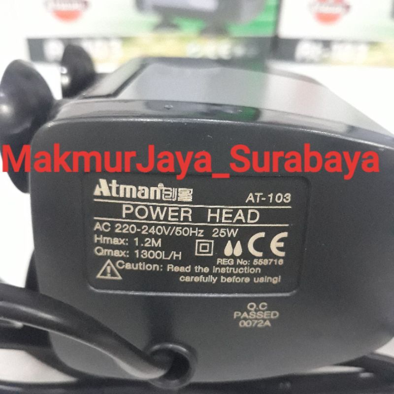 Pompa Air ATMAN 103 / AT103 pompa celup untuk aquarium  atau kolam