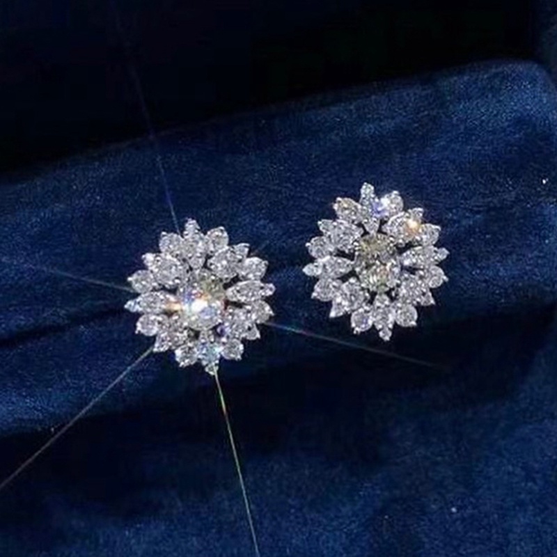 Anting Stud Cubic Zirconia Untuk Aksesoris Pengantin Wanita