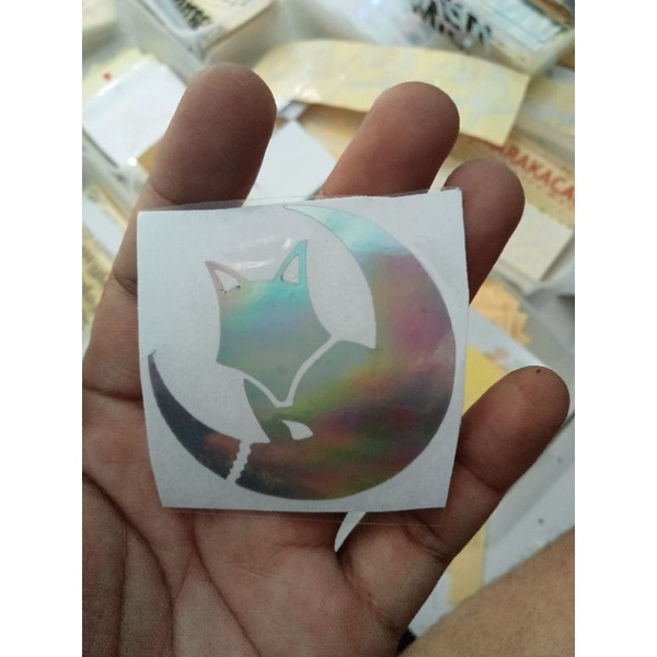UTTING STCIKER WHITEFOX PROJECT MOTOR HELM MOBIL TERBARU MURAH KEREN HARGA 1 PCS HOLOGRAM STIKER WHITE FOX PROJECT