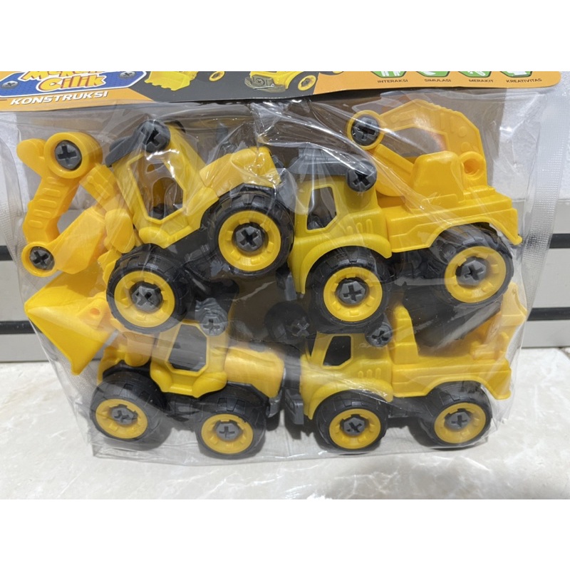 Mainan Mobil Truck Contruction KGP 10 / 4pcs Bahan plastik