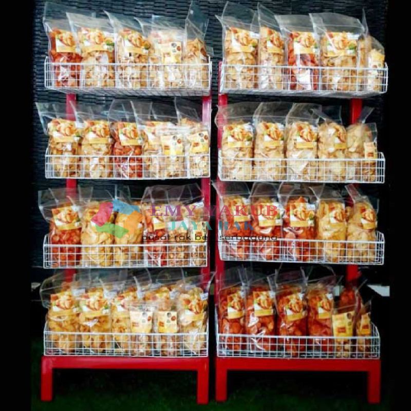 rak toko ciki Snack warung 4 susun murah berkualitas