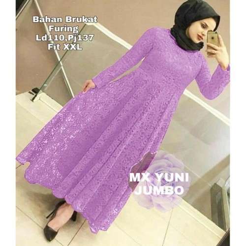 Realpict Cid Gamis Pesta Tille Ghaya Gamis Pesta Remaja Maroon Mu LE678 Yuni Jumbo 2Xl Lilac [Gamis