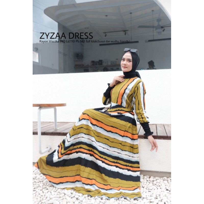maxy zyzaa dress salur gradasi pelangi rainbow siska