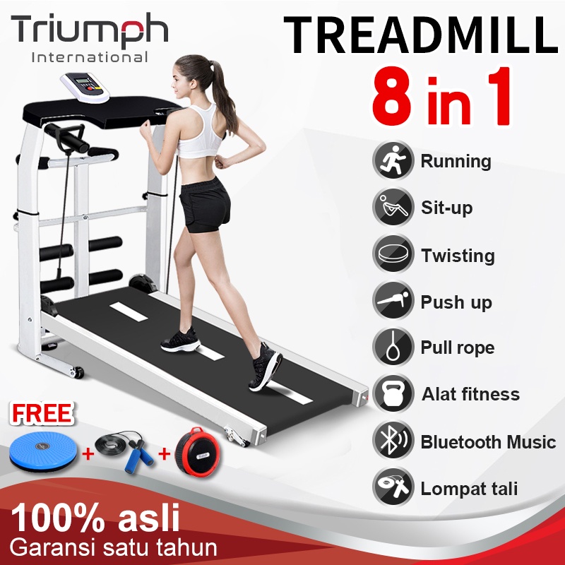Treadmill Manual Multifungsi Murah - Lari, Memutar, Sit-Up, dan Latihan Tali - Treadmill Portable/Gym SP79S