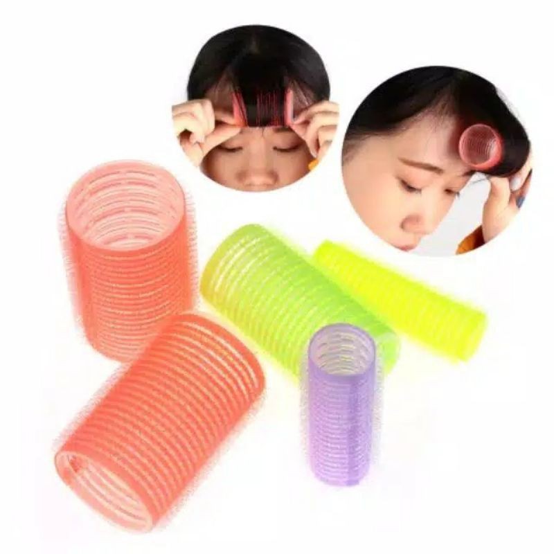 roll gulung rambut besar 6pcs roll rambut gulungan rambut roll keriting ikal curly isi 6 pcs