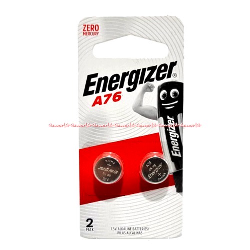 Energizer A76 2Pcs Baterai Bulat Kecil A 76 Zero Mercury 1.5V Batrai Battery Batrei Energaizer Round Ener Gizer