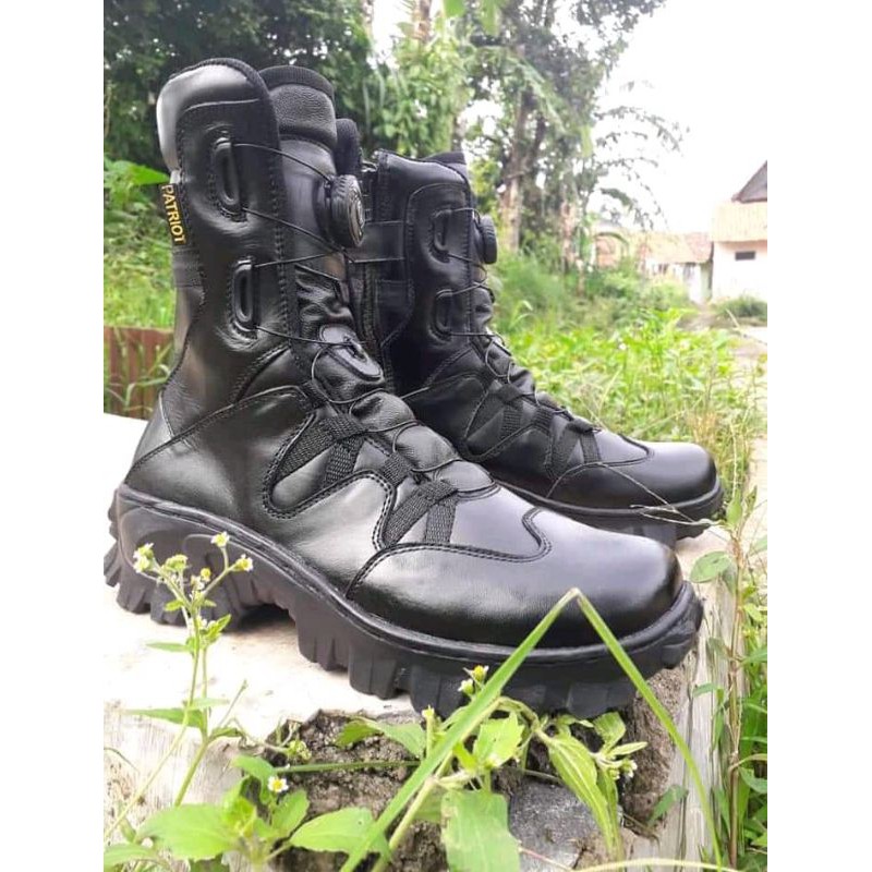 sepatu pdl tali putar kulit asli