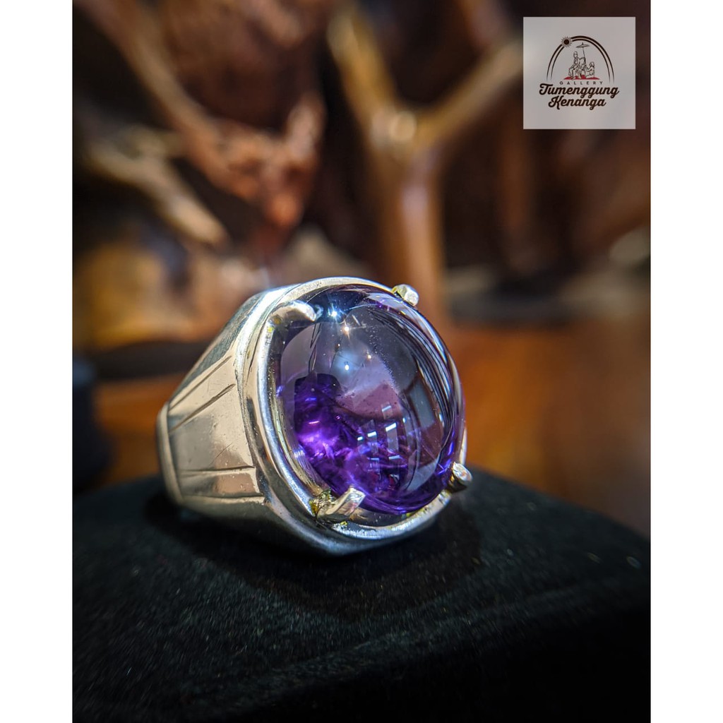 Kecubung Ungu Kalimantan Ring Perak 925 Handmade