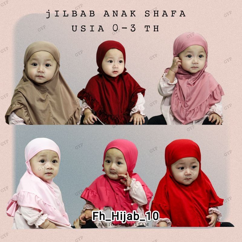 Jilbab Shafa Anak bayi Instan 0-3 Tahun Bahan Lembut Adem | Hijab baby sekolah Tk newborn lucu Premium kekinian | Kerudung Perempuan Sd Terbaru 6-12 Bulan