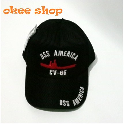 Topi pria murah logo USS America hitam