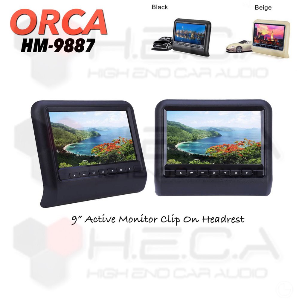 Jual ORCA HM9887 Headrest Clip On Monitor Clipon 9Inch 9Inci 1 Set 2