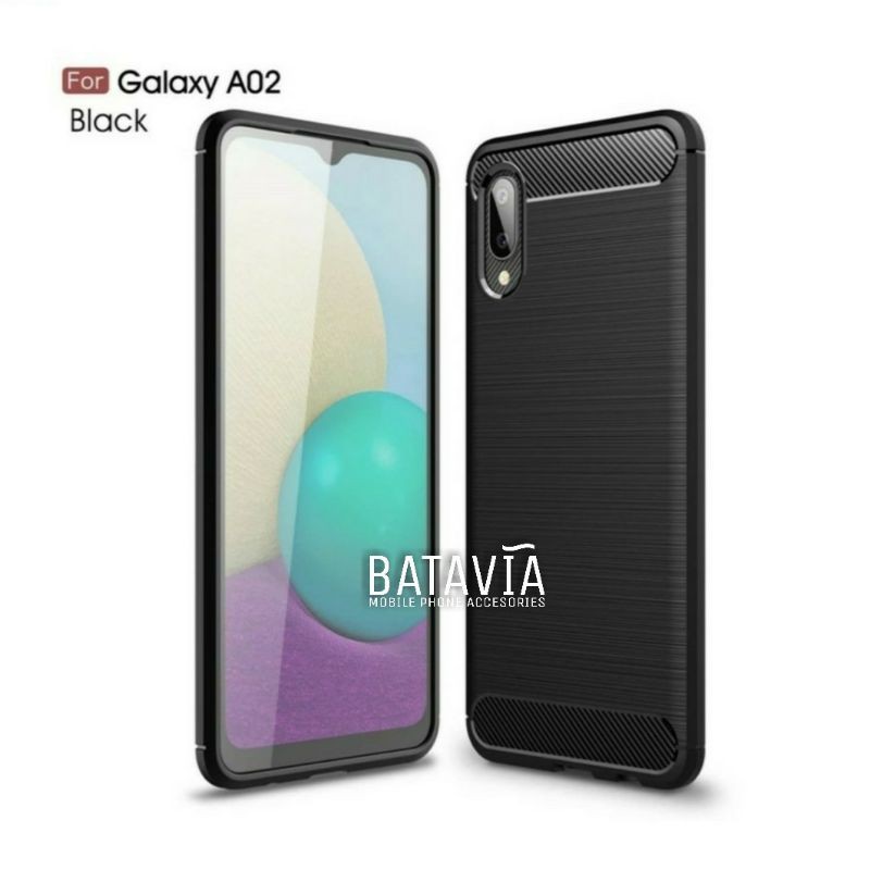 Case Samsung A02 M02 2021 Case Rugged Ipaky Black Carbon