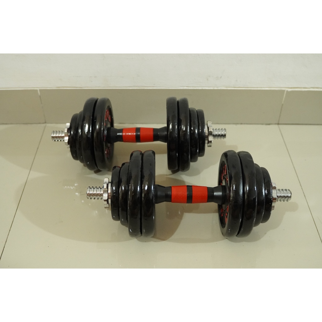 Dumbell Barbel Set Besi 33kg Termurah