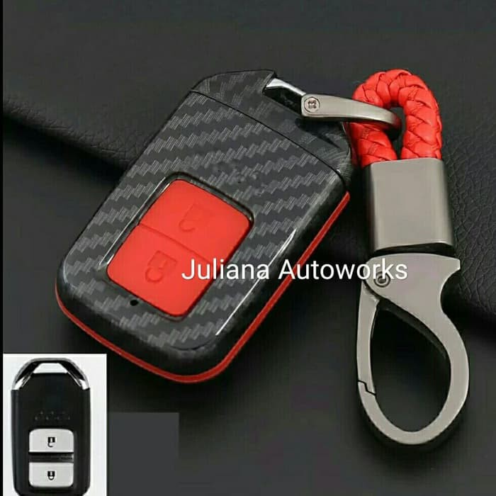 Smart key Cover Case Kunci Carbon Honda Jazz GK5, HRV Sarung kunci Carbon HRV JAZZ