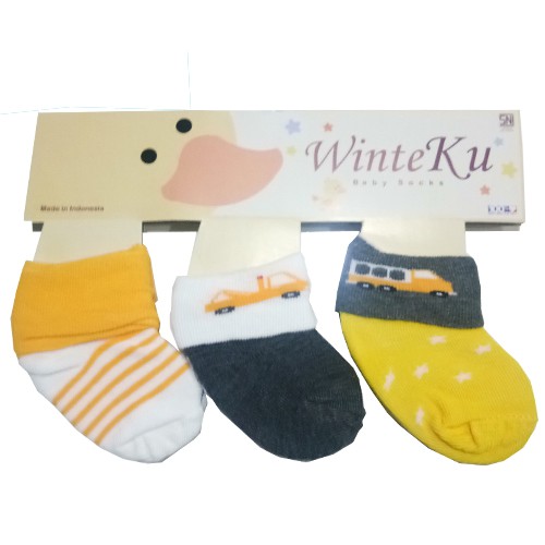 3 Pasang Kaos Kaki Bayi Winteku-Motif Girl&amp;Boy set 3in1 Murah-Vegasus Store(COD)