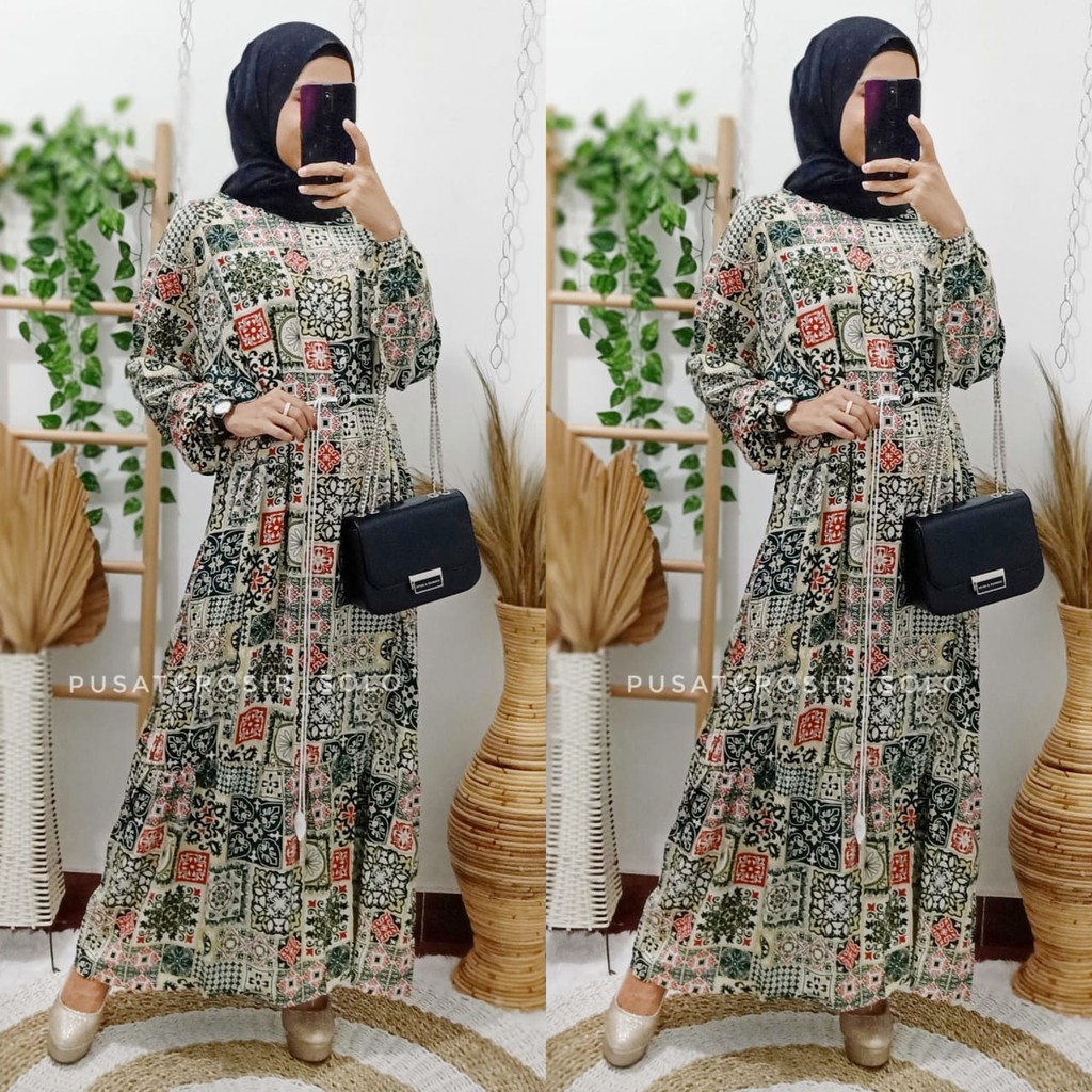 VISCOSE MAXY DRESS BY PUSATGROSIR_SOLO/ DRESS MAXY GAMIS LONG DRESS MOTIF ETNIK ETHNIC