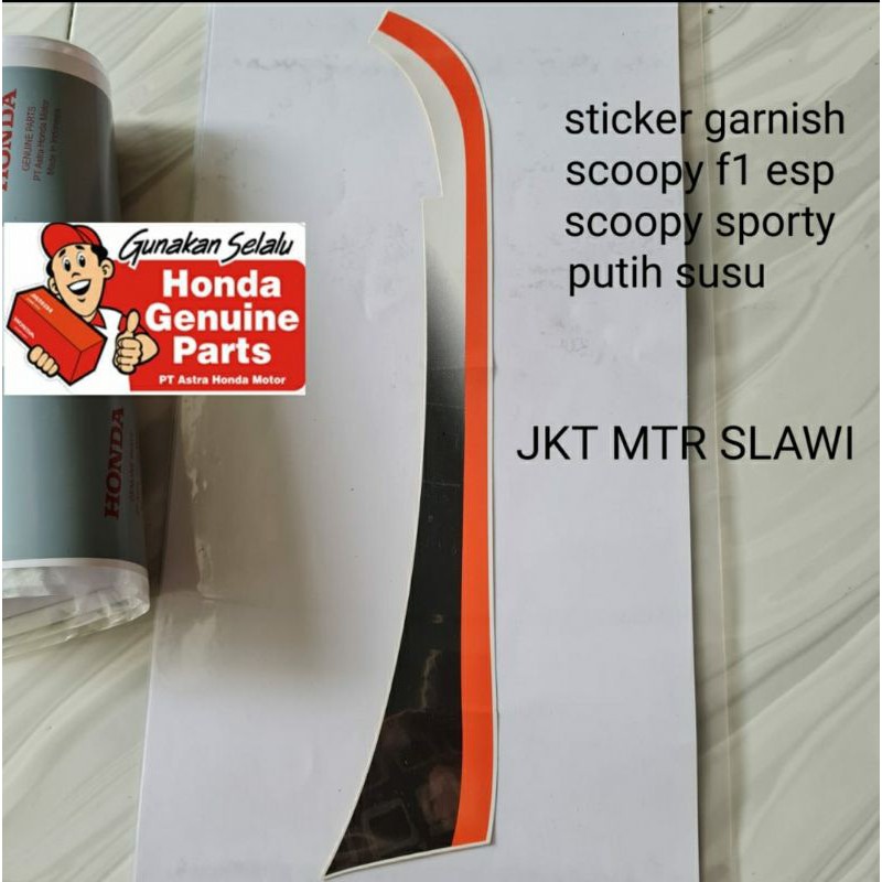 Sticker striping stripe Kiri new scoopy esp sporty 2017 - 2019 putih susu ori honda ahm asli honda