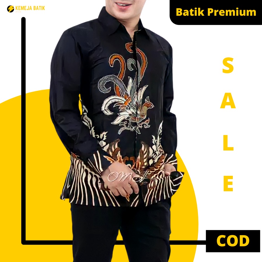 Baju Kemeja Batik Pekalongan Pria Lengan Panjang Modern Remaja Anak Muda Size M L XL XXL