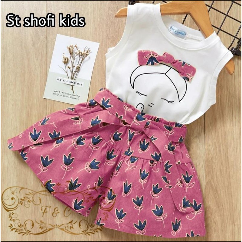 Setelan Anak Cewek / Baju Setelan Anak Usia 3-4 Tahun / Set Shofi-1