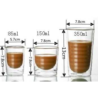 Aldismala Gelas Cangkir Kopi Double-Wall Glass Nespresso Series 150ml