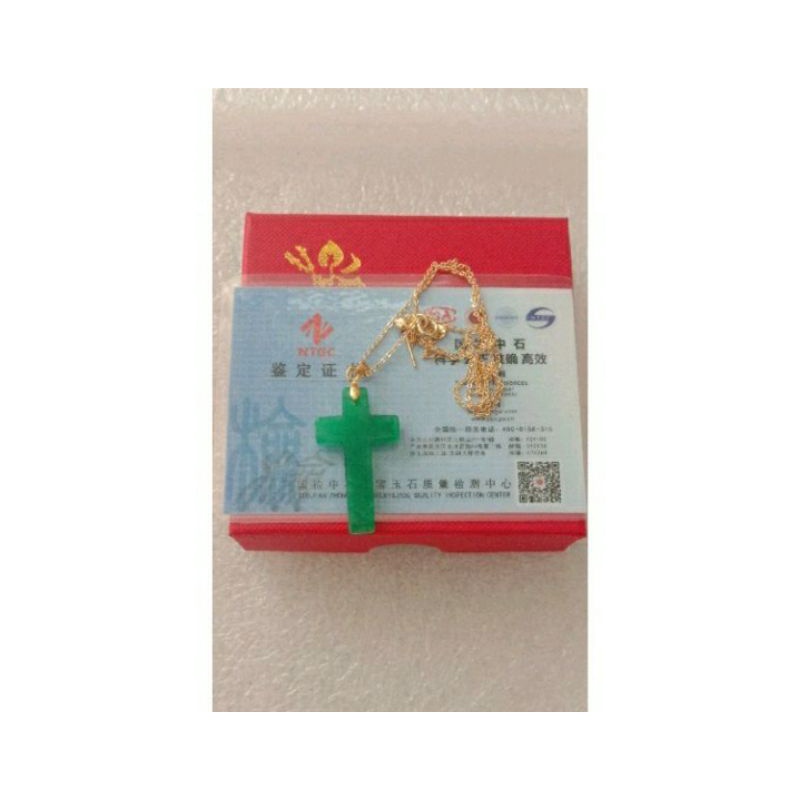 Kalung Giok Salib Titanium