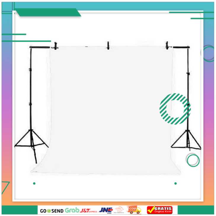 (BISA COD) FTIHSHPSTUDIO Bracket Stand Backdrop Foto Studio 160 x 200 cm - DD-110