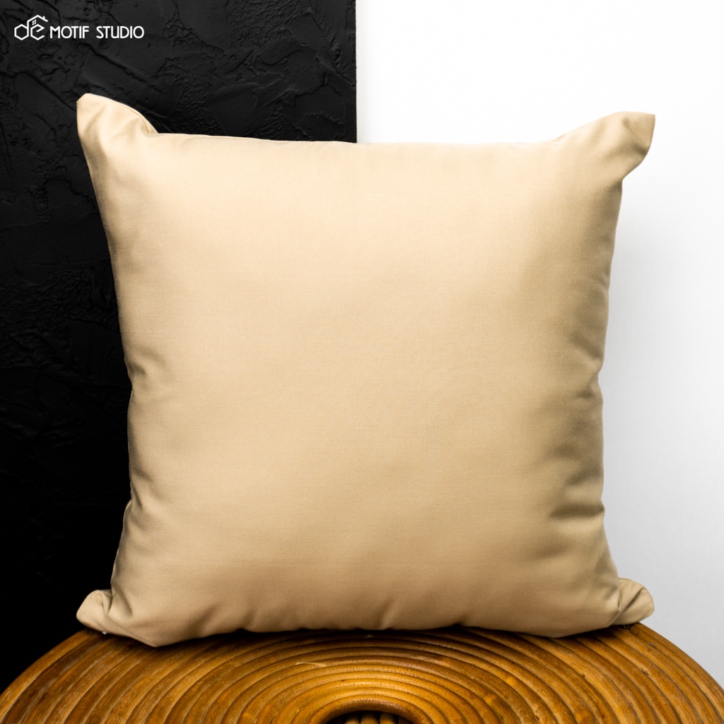 SARUNG BANTAL SOFA KURSI TAMU POLOS KHAKI CREAM KREM BROWN COKLAT COKELAT KATUN OXFORD 50X50 50 X 50