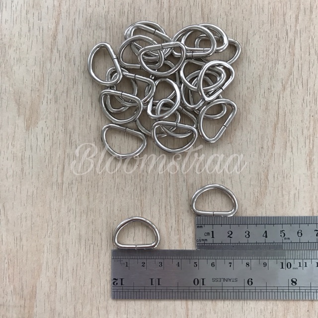 Ring D 1,5 cm ATG Nikel 15 mm 1,5 cm metal besi 15 mm silver bakar tas kait nickle