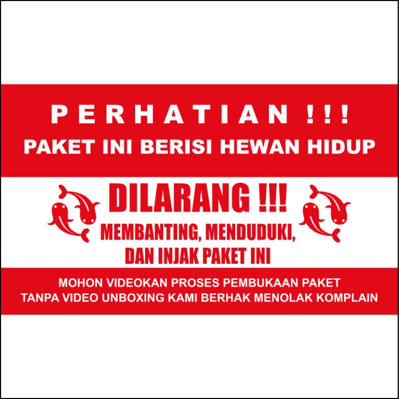 

STIKER HEWAN HIDUP UK 7.5 X 12.5 CM LIVE ANIMAL FRAGILE UNBOXING URGENT DELIVERY WLBEE