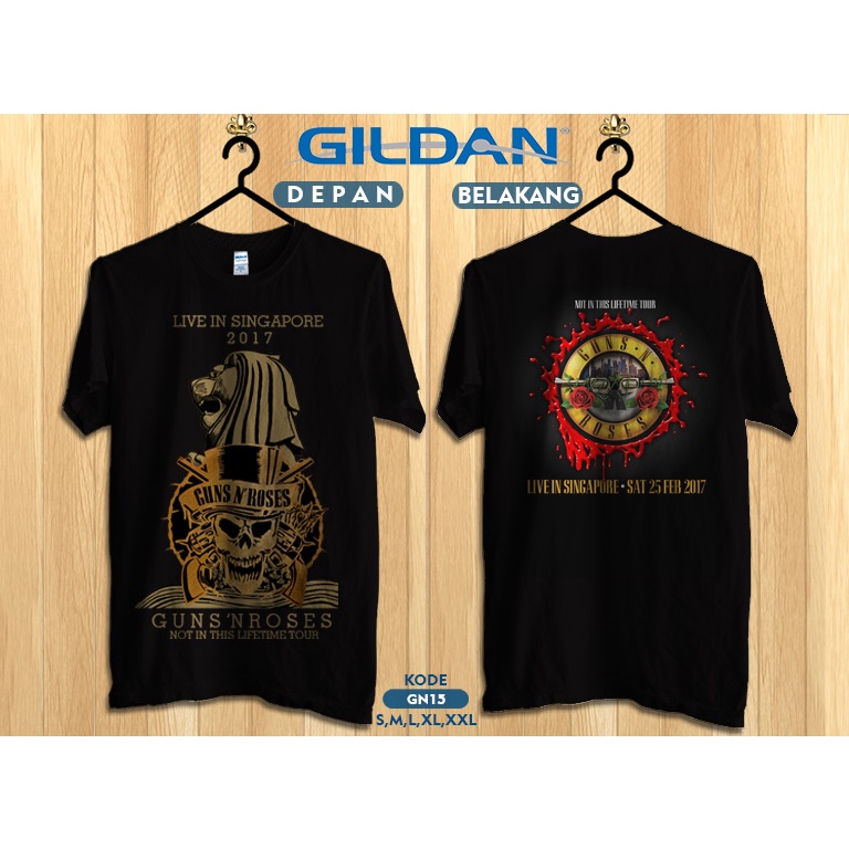 KAOS GUNS N ROSES - LIVE IN SINGAPORE LOGO STYLE KAOS ORIGINAL GILDAN GN15